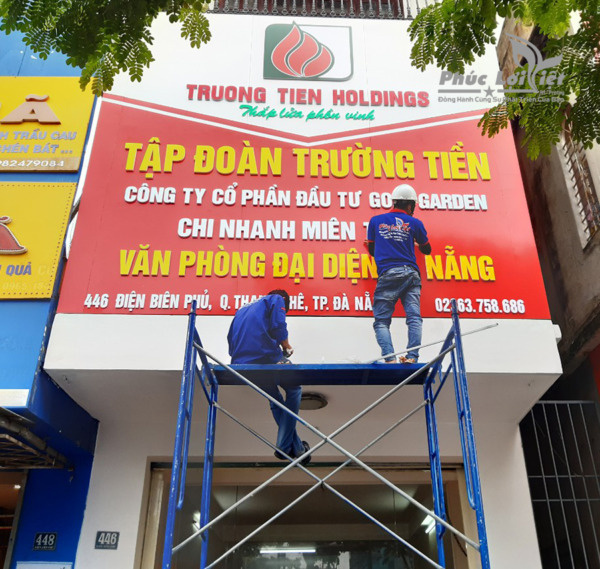 Thi công bảng hiệu quảng cáo chi nhánh Tập đoàn Truong Tien Holdings tại Đà Nẵng