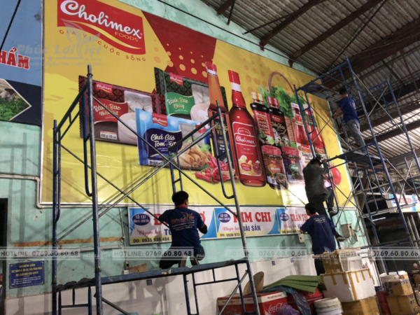 Thi công bảng hiệu Pano quảng cáo tại Chợ Cồn, Đà Nẵng - Phúc Lợi Việt Đà Nẵng