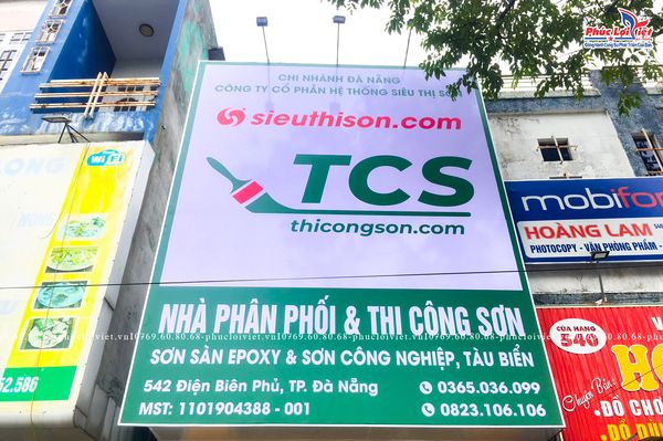 Thi Công Biển Hiệu Quảng Cáo SIÊU THỊ SƠN TCS - Chi Nhánh Đà Nẵng