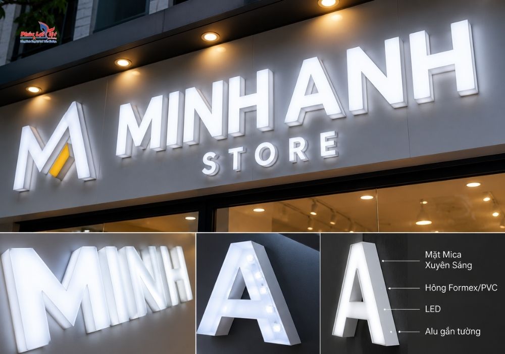 nên chọn bảng hiệu chữ nổi mica hay inox